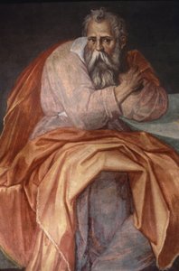 Der Prophet Jeremia, Ospedale degli Innocenti, Florenz (Fresko) von Alessandro Allori