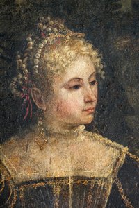 Porträt einer Adligen (Detail) von Alessandro Bonvicino Moretto