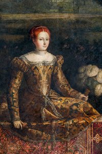 Porträt einer Adligen (Detail) von Alessandro Bonvicino Moretto