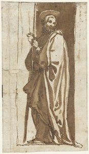 Stehender Heiliger in einer Nische (Johannes der Täufer?) von Alessandro Casolani (possibly)