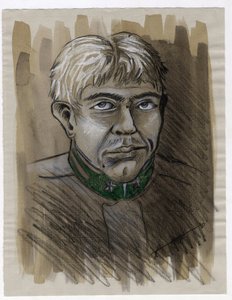Erster Weltkrieg 1914-1918: Porträt eines jungen alpinen Jägersoldaten der italienischen Armee im Jahr 1915. Zeichnung von Alessandro Lonati von Alessandro Lonati
