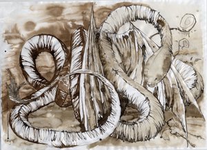 Illustration eines fantastischen und legendären Tieres: Drache mit schlangenlangem Körper