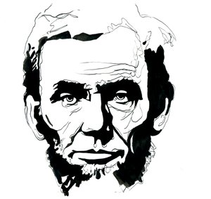Porträt von Abraham Lincoln (1809-1865), Präsident der Vereinigten Staaten