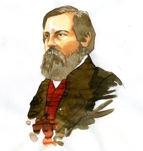 Porträt von Friedrich Engels (1820-1895), deutscher sozialistischer Theoretiker und Politiker von Alessandro Lonati