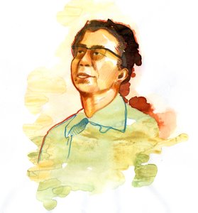 Porträt von Jiang Qing (1914-1991) Ehefrau von Mao Zedong
