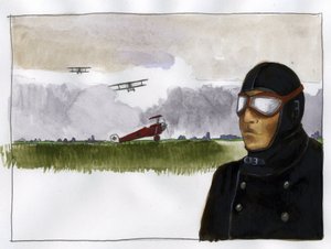 Porträt von Manfred von Richthofen, der rote Baron (1892-1918) deutscher Flieger