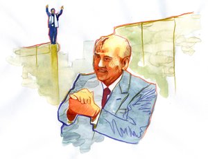 Porträt von Michail Gorbatschow (geboren 1931), russischer Politiker