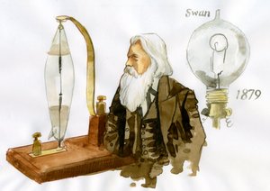 Porträt von Sir Joseph Wilson Swan (1828-1914), britischer Elektriker und Chemiker