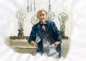 Porträt von Thomas Edison (1847-1931), amerikanischer Wissenschaftler und Erfinder