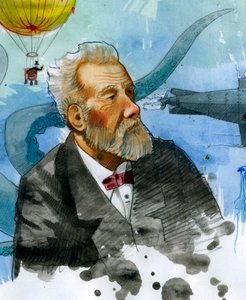 Porträt des französischen Schriftstellers Jules Verne (1828-1905).