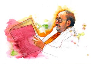 Porträt des italienischen Intellektuellen Umberto Eco (1932-2016)