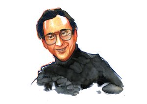 Porträt des Schriftstellers und Komikers Harold Pinter (1930-2008) Zeichnung von Alessandro Lonati
