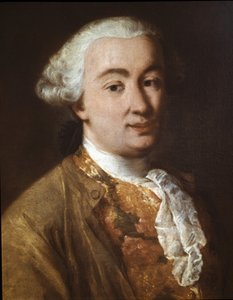 Porträt von Carlo Goldoni, italienischer Theaterautor, Detail (Öl auf Leinwand)