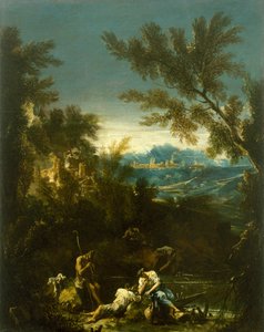 Landschaft mit Figuren, ca. 1715