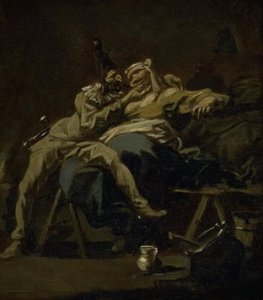 Pulcinella und Colombina von Alessandro Magnasco