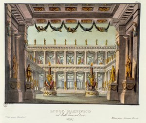 Eine prächtige Stätte: Ansicht eines Tempels, Bühnenbild für das lyrische Drama Enea nel Lazio von Giuseppe Sarti