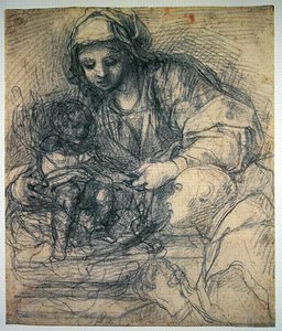 Die Madonna und das Kind mit einem Kartäusermönch von Alessandro Tiarini