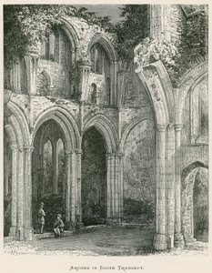 Netley Abbey, Bögen im südlichen Querschiff (Stich) von Alexander Francis Lydon
