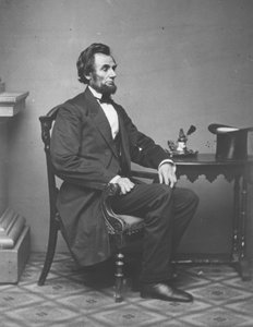 Abraham Lincoln, Ganzkörperporträt, sitzend, 1861