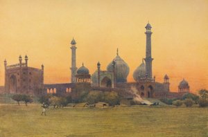 Die Jumma Musjid, Delhi - Bei Sonnenuntergang, ca. 1880-1905 von Alexander Henry Hallam Murray