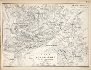Karte der Schlacht von Hohenlinden, veröffentlicht von William Blackwood and Sons, Edinburgh und London, 1848