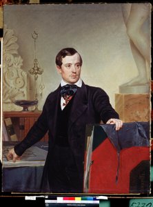 Porträt des Malers und Architekten Alexander Brjullow (1798-1877) von Alexander Pavlovich Briullov