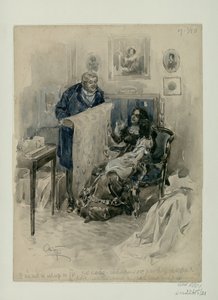 Pierre in der Familie. Epilog. Illustration für den Roman Krieg und Frieden von Leo Tolstoi, 1911-1912