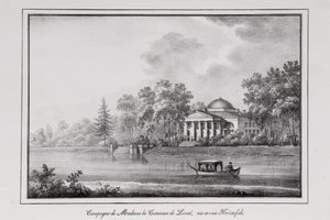 Sommerhaus der Gräfin de Laval auf der Aptekarsky Insel, Serie Ansichten von Sankt Petersburg, 1820er
