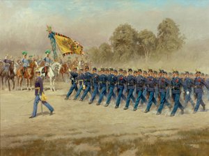 K. u. k. Hoch- und Deutschmeister Infanterieregiment Nr. 4 defiliert vor Erzherzog Eugen