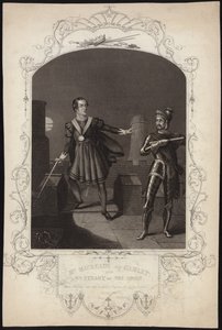 Mr. Macready als Hamlet und Mr. Stuart als Der Geist