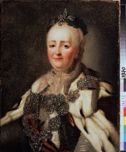 Porträt von Katharina II. (1729-1796), Kaiserin von Russland von Alexander Roslin