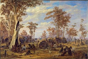 Adelaide, ein Stamm von Eingeborenen am Ufer des Flusses Torrens