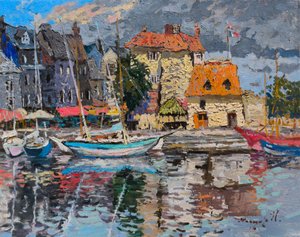 Bunter Hafen von Honfleur