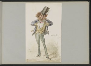 Karikatur einer Figur mit Melone