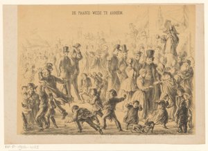 Menschen auf der Paasweide in Arnheim