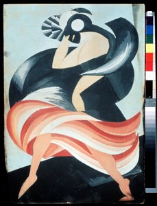 Weibliche Maske. Kostüm für eine Figur im Stück „Romeo und Julia“ von William Shakespeare von Alexandra Alexandrowna Exter