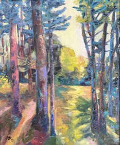Sonniger Waldweg von Alexandra Higgins