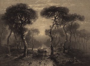 Landschaft mit Bäumen von Alexandre Calame