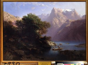 Berglandschaft mit See in der Schweiz