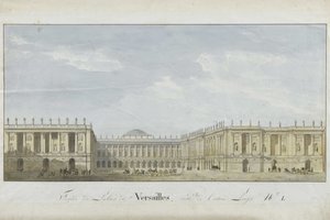 Fassadenprojekt für den Palast von Versailles auf der Eingangsseite von Alexandre Dufour