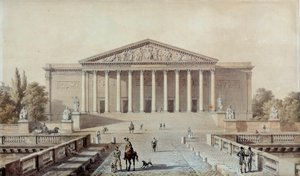 Projekt für die Nationalversammlung oder Palais Bourbon, Palais du Corps Legislatif von Alexandre Evariste Fragonard