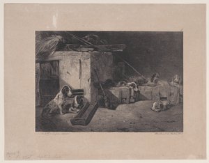 Innenraum des Zwingers, aus der Serie Jagdszenen, 1829