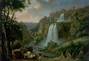 Der Wasserfall von Tivoli mit dem Tempel der Sibylle von Alexandre Hyacinthe Dunouy