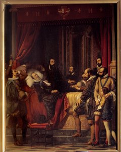 Der Tod des Königs von Frankreich Heinrich IV. (1553-1610), sein Körper wird im Louvre ausgestellt