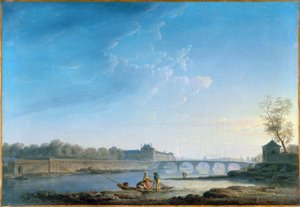 Der Quai des Tuileries, der Pont-Royal, die Grenouillère, ca. 1780 von Alexandre Jean Noel