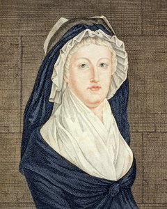 Marie Antoinette (1755-93) in der Concierge, nach einem Gemälde von Alexandre Kucharski (1741-1819) - Porträt von Königin Marie Antoinette (1755-1793) in der Concierge - Gravur nach dem Gemälde von Alexandre Kucharski (1741-1819)