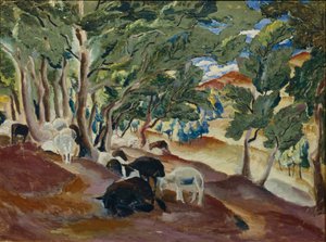 Korolkovskiye Dachas. Schafe am Waldrand, 1918 von Alexei Ilyich Kravchenko