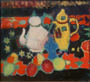 Stillleben mit gelber und weißer Kanne von Alexej von Jawlensky