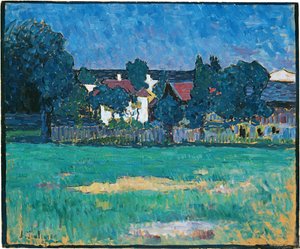 Wasserburg Landschaft mit Häusern und Feld, 1907 von Alexej von Jawlensky