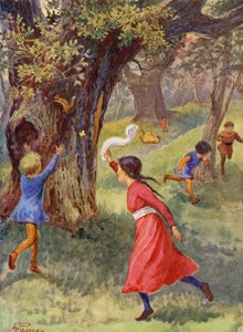 Fröhliches England: Kinder spielen im Sherwood Forest